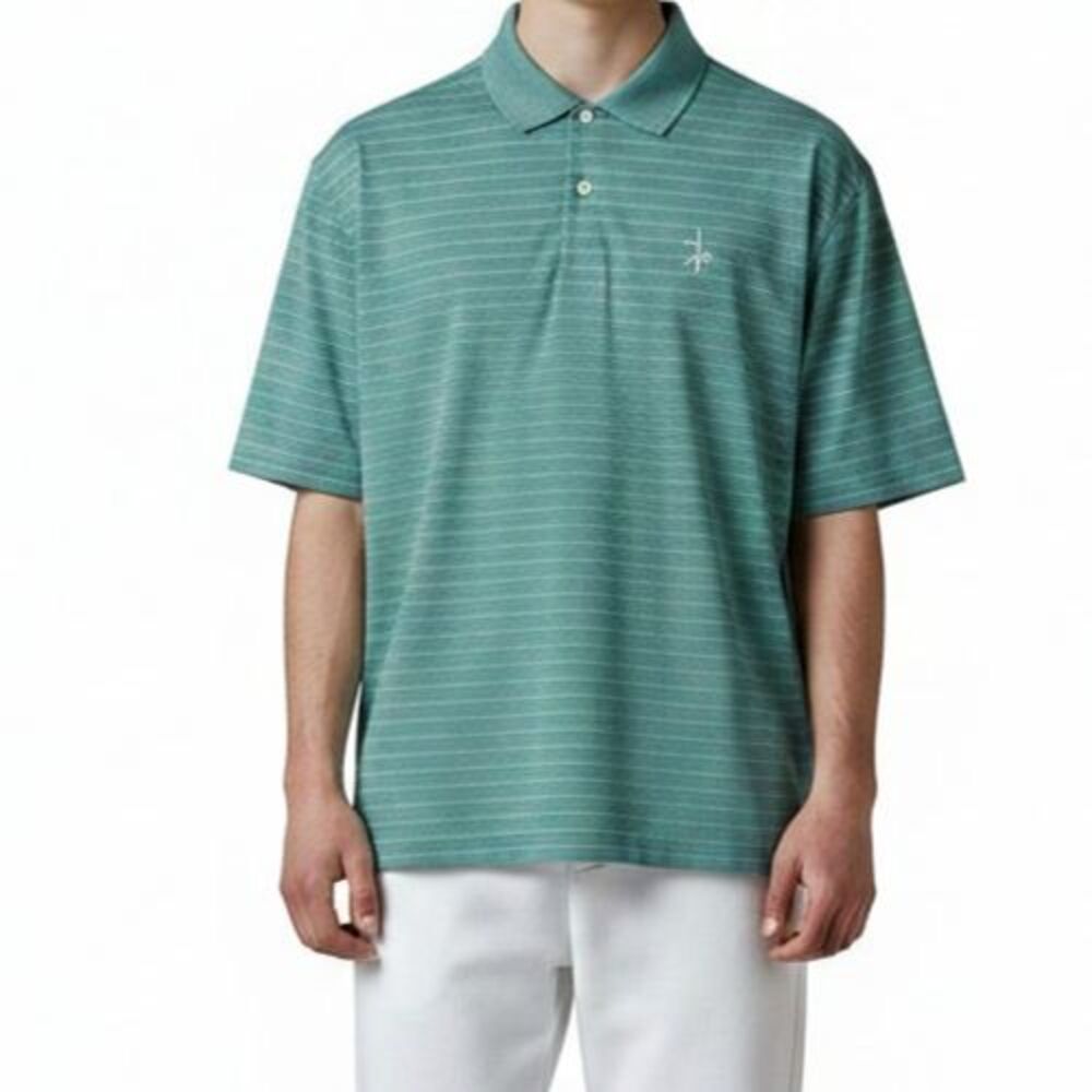 KJUS Polo UPF 50+ Golf Shirt Men 2XL Blue Striped Summer Comfort Performance